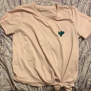 Light Pink Shirt with Cactus